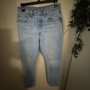 Levi's 501 Light Blue Women's High Waisted Straight Leg Jeans